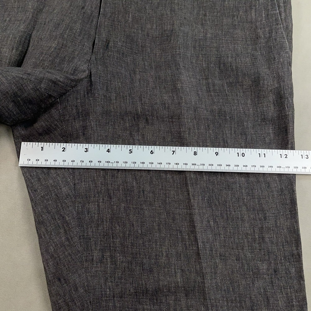 Ermenegildo Zegna Pants Mens 34x32 Gray 100% Linen Straight Leg Dress Business - Picture 12 of 15